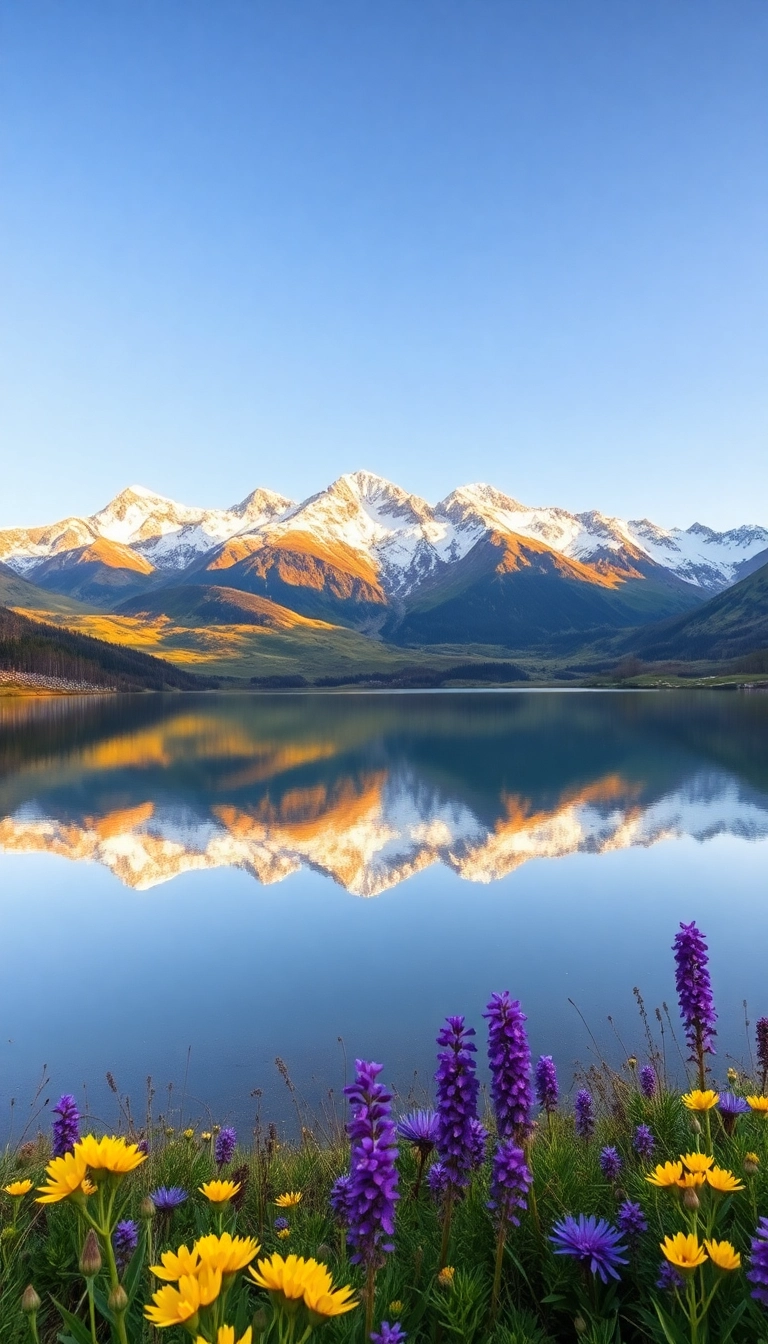 Free Spring Mountain Reflection iPhone Aesthetic Background